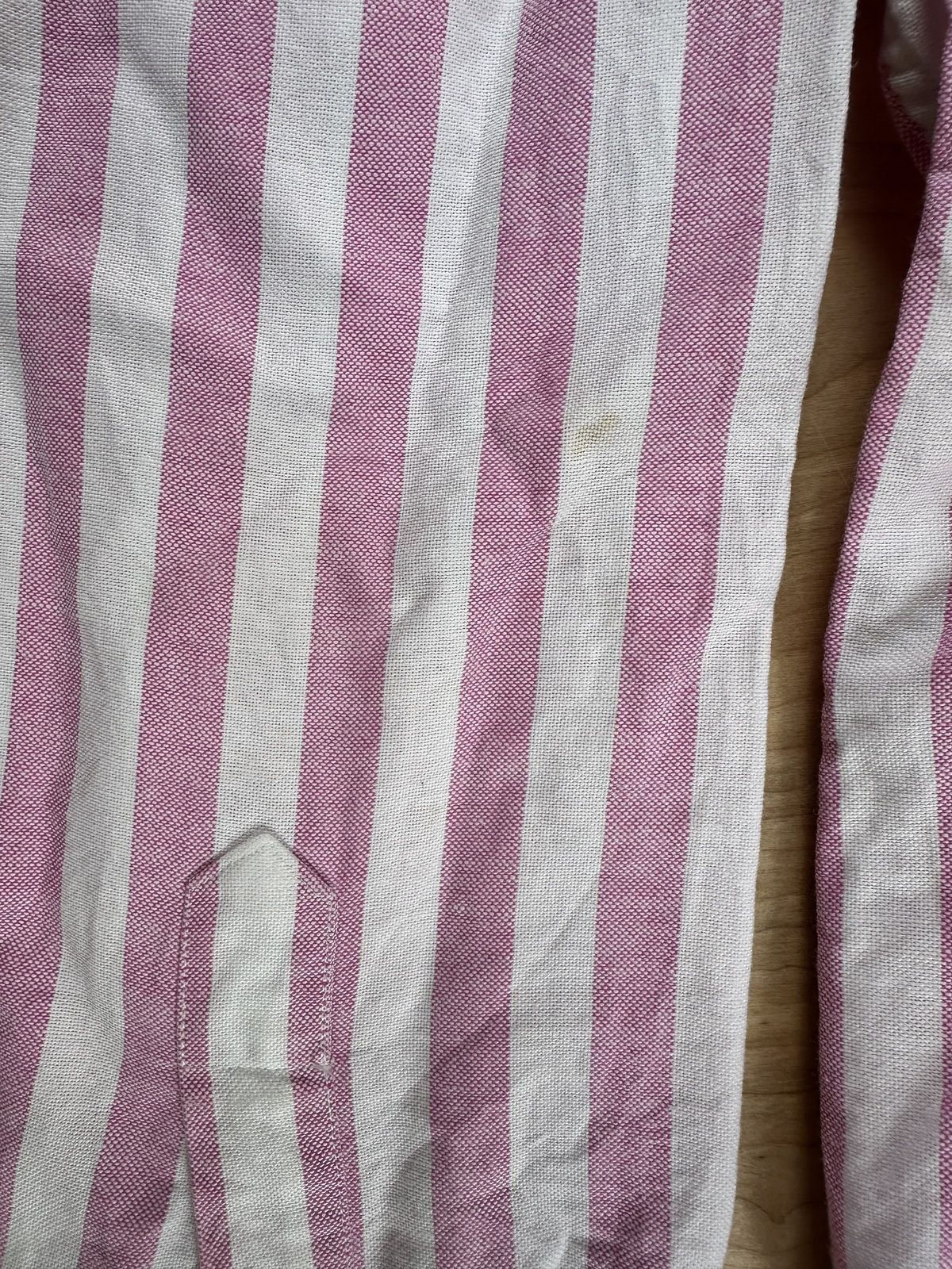 Vintage 90s Chaps Ralph Lauren Striped button up 100% cotton preppy curved hem