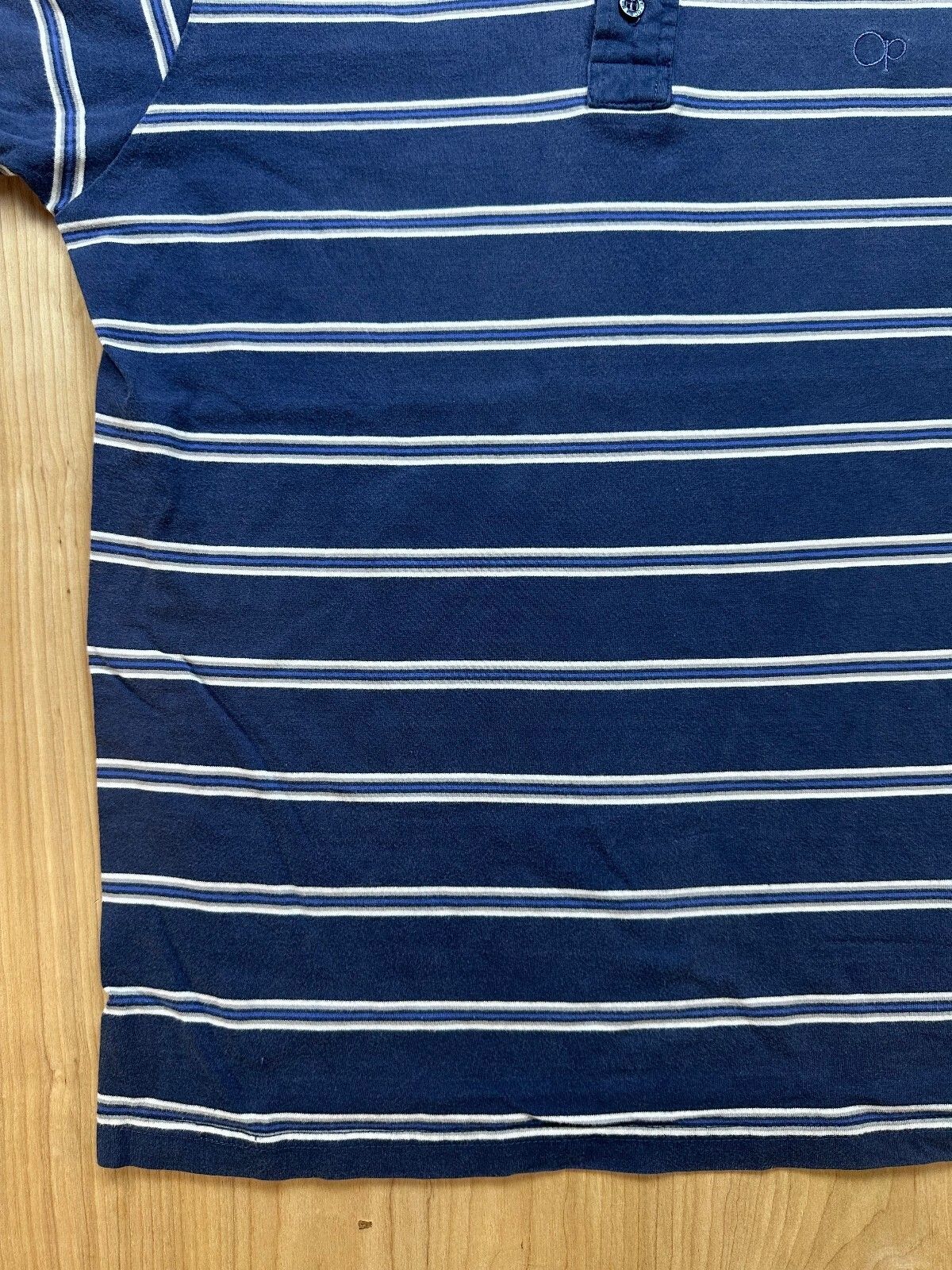 Vintage 80s OP Polo shirt Striped medium 100% cotton preppy
