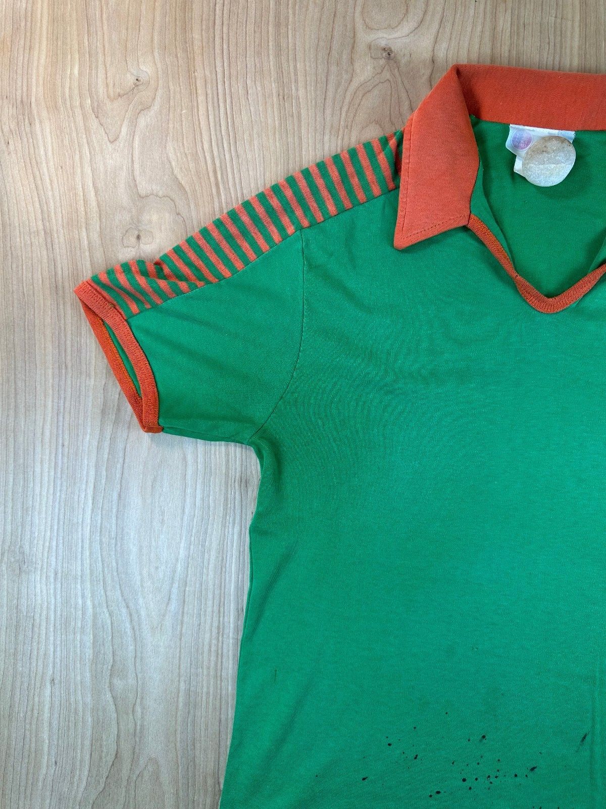 Vintage 70s Sears Kings Road Polo athletic striped contrasting binding collar