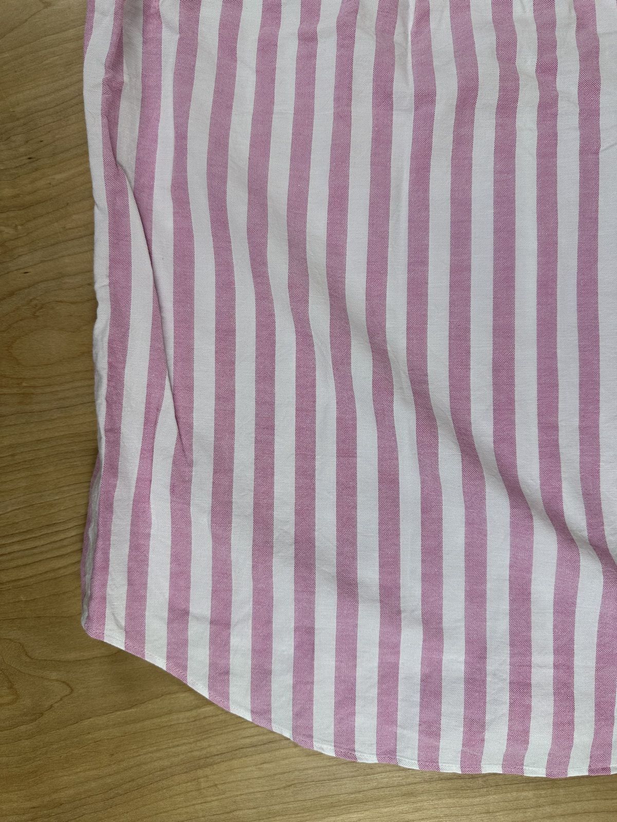 Vintage 90s Chaps Ralph Lauren Striped button up 100% cotton preppy curved hem