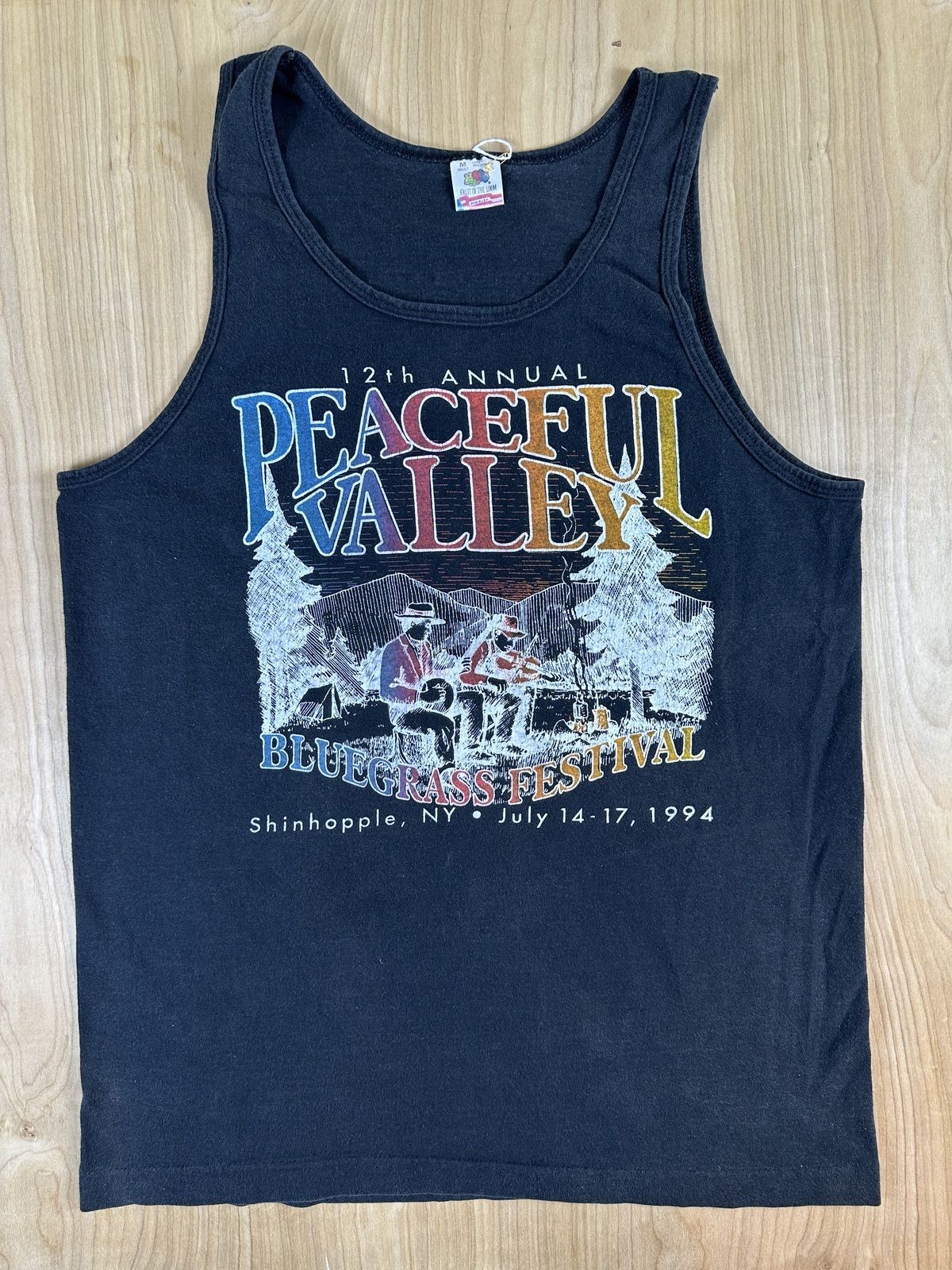 Vintage 90s Peaceful Valley Blue Grass Festival tank Fruit of Loom cotton usa