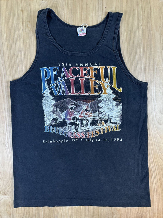 Vintage 90s Peaceful Valley Blue Grass Festival tank Fruit of Loom cotton usa