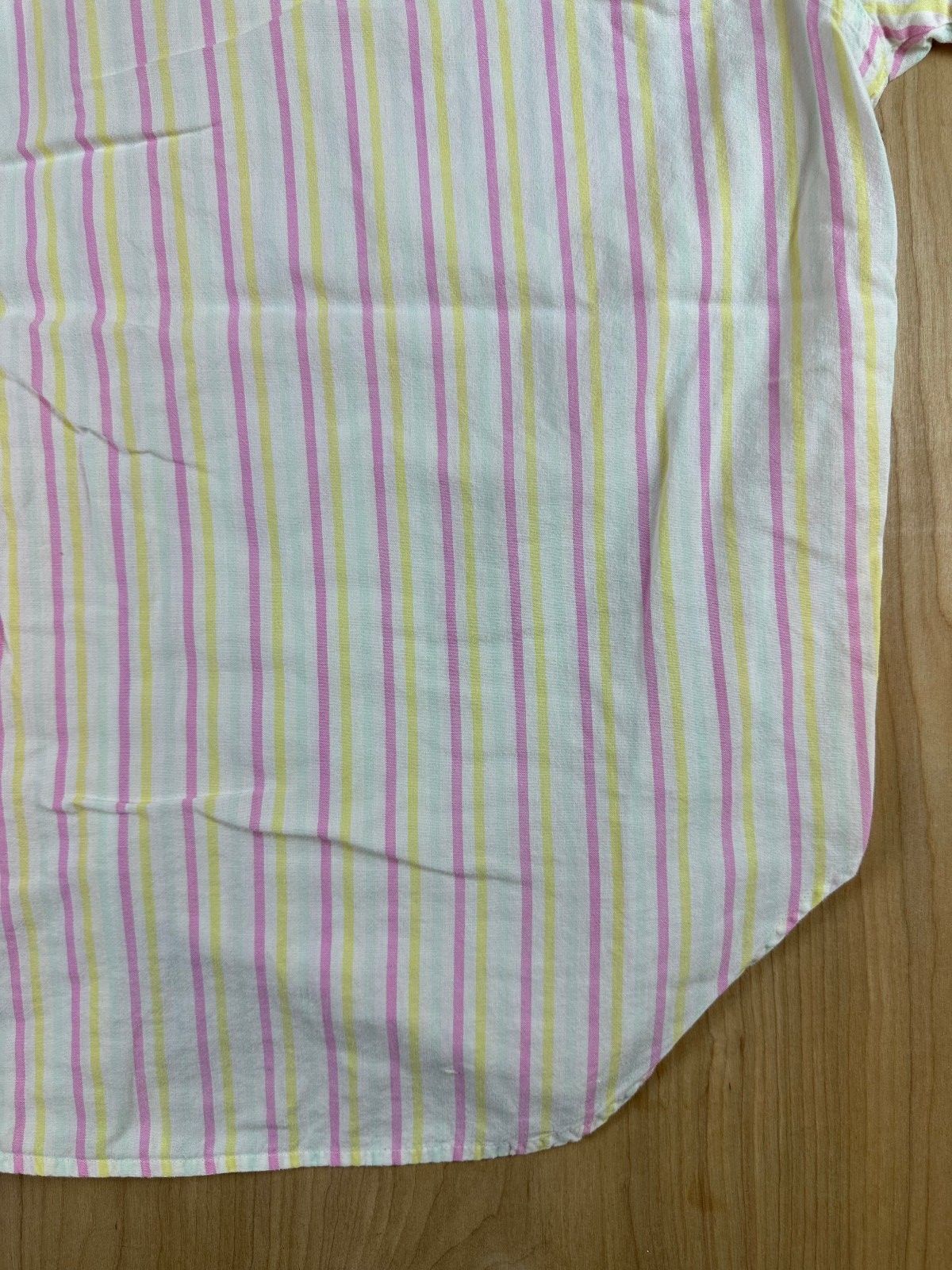 Vintage 80s Harrison Sport Striped Button down shirt large cotton camp collar