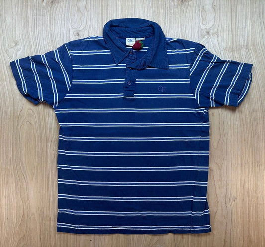 Vintage 80s OP Polo shirt Striped medium 100% cotton preppy