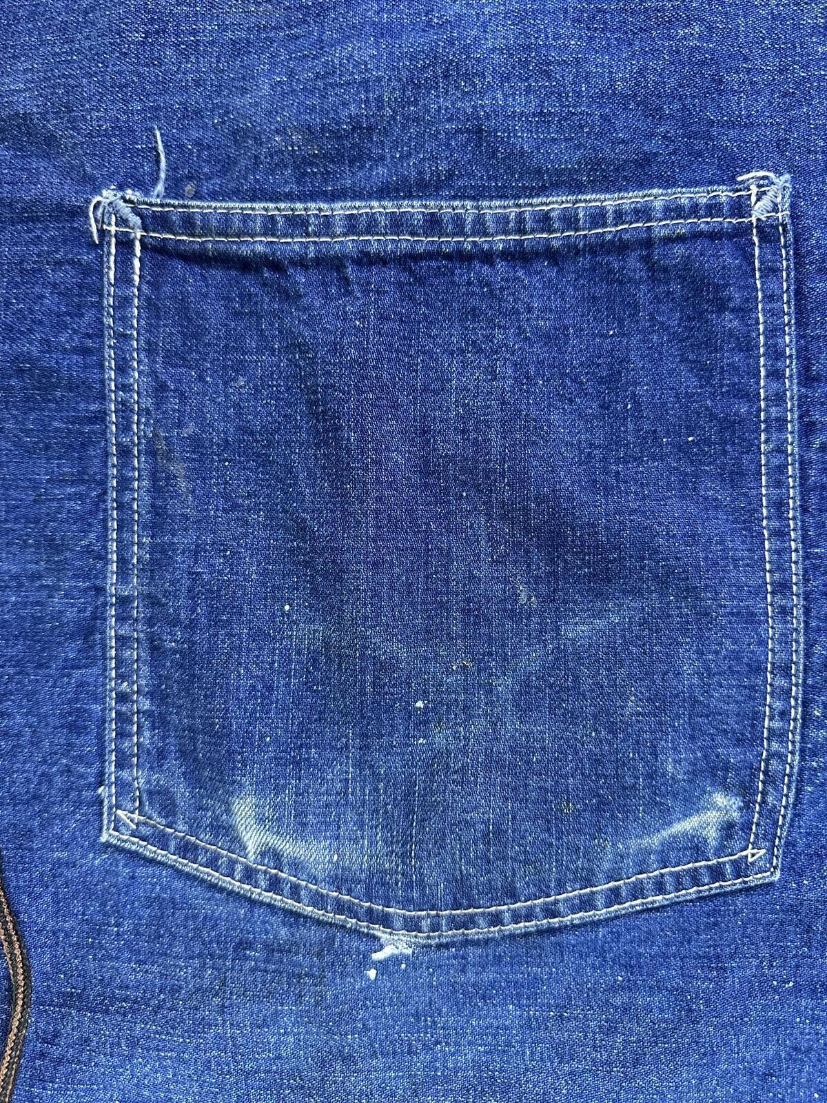 Vintage 70s Sears Apron blue denim workwear salvage union made usa durable rare