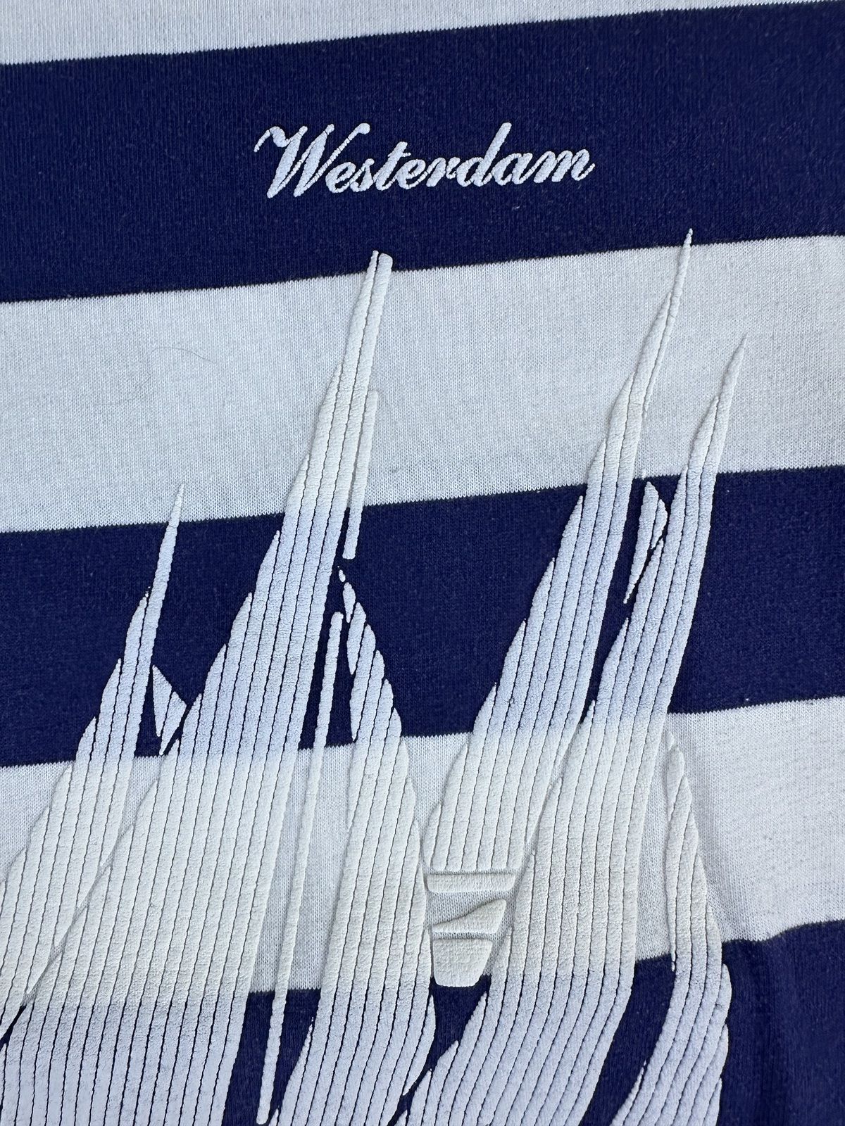 Vintage 80s Westerdam striped knit shirt boxy sailing puffy paint 100% cotton