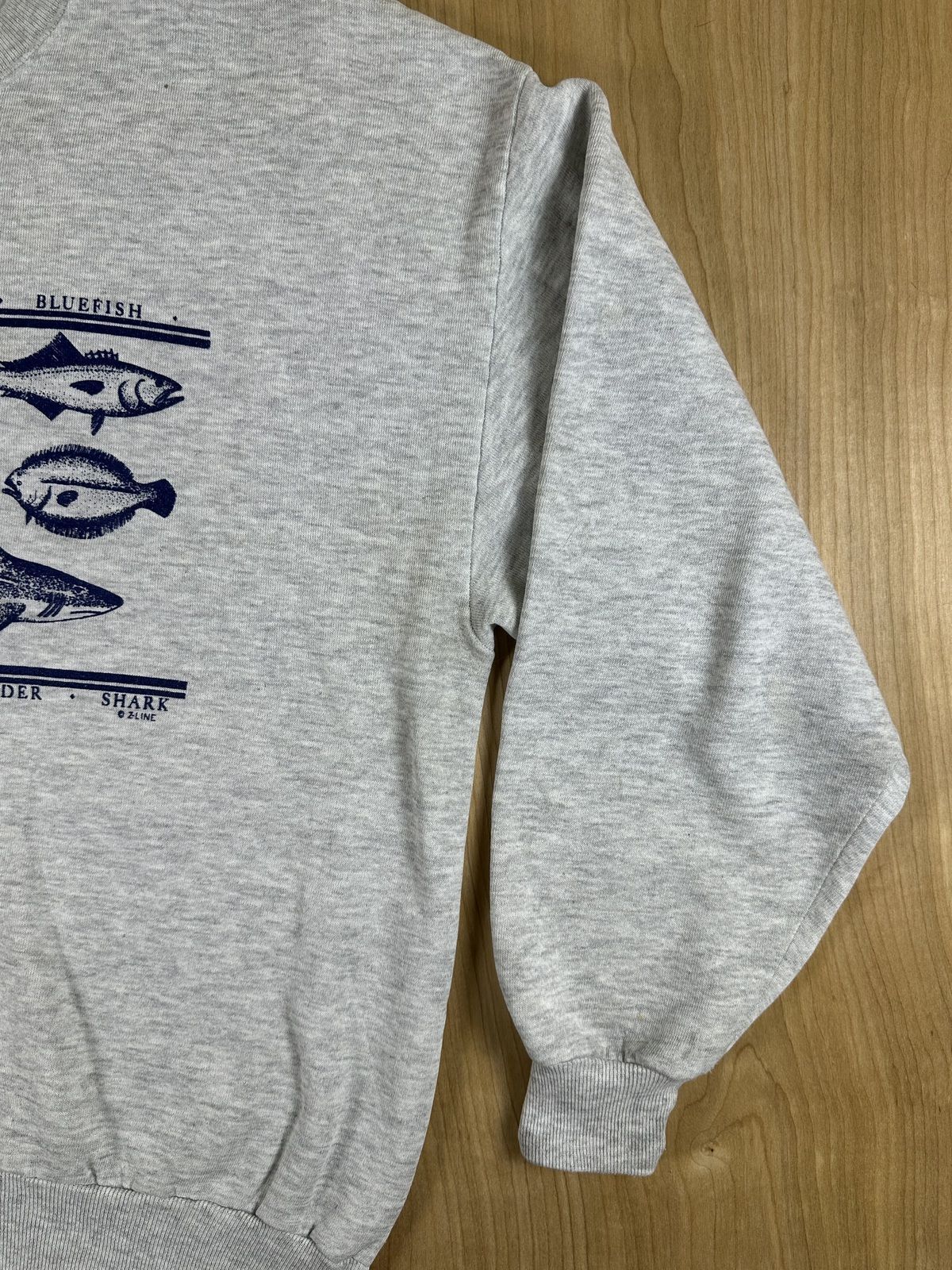 Vintage 80s Fishing Sweatshirt Jerzees xlarge made in usa fish beach shore cozy