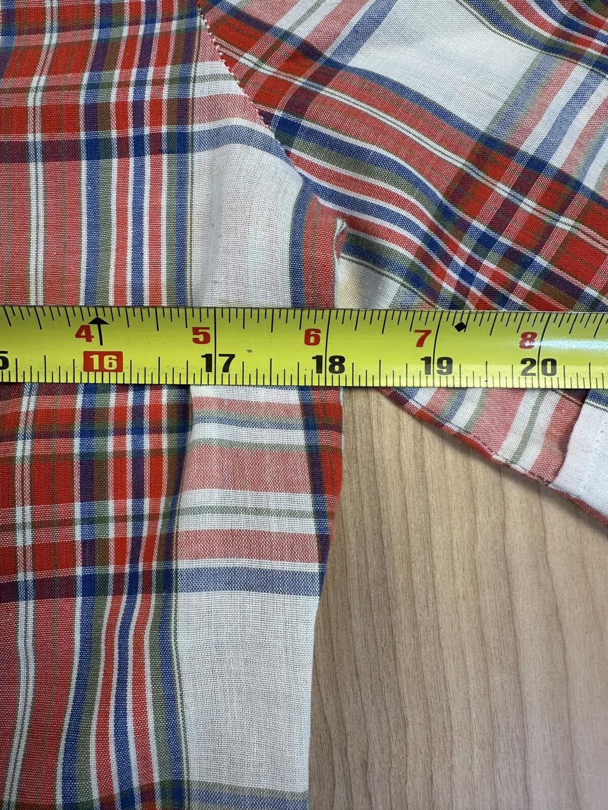 Vintage 70s Skiva button up plaid shirt country curved hem worn lightweight