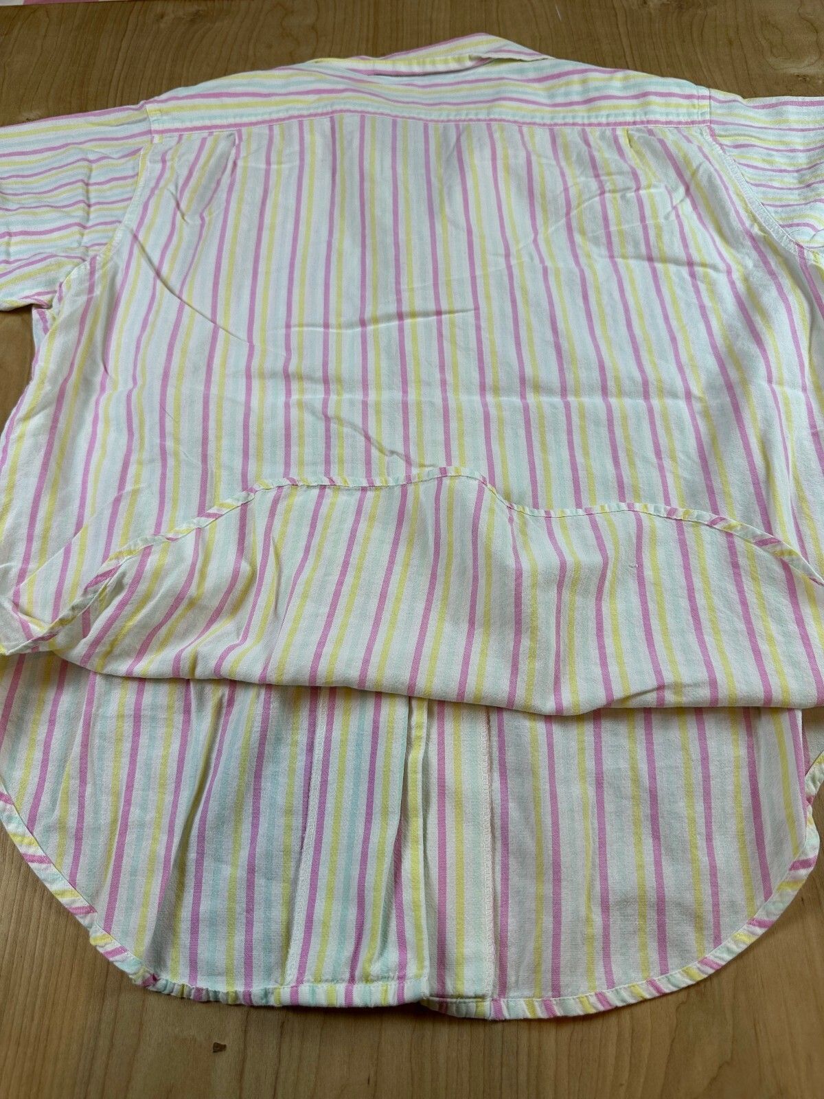 Vintage 80s Harrison Sport Striped Button down shirt large cotton camp collar