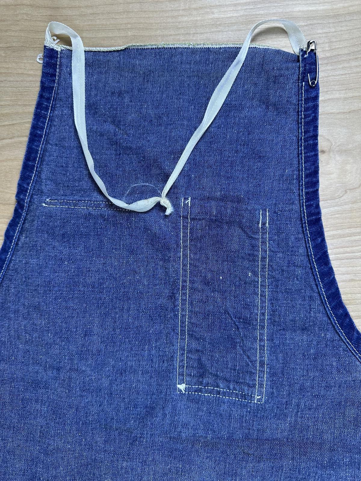 Vintage 70s Sears Apron blue denim workwear salvage union made usa durable rare