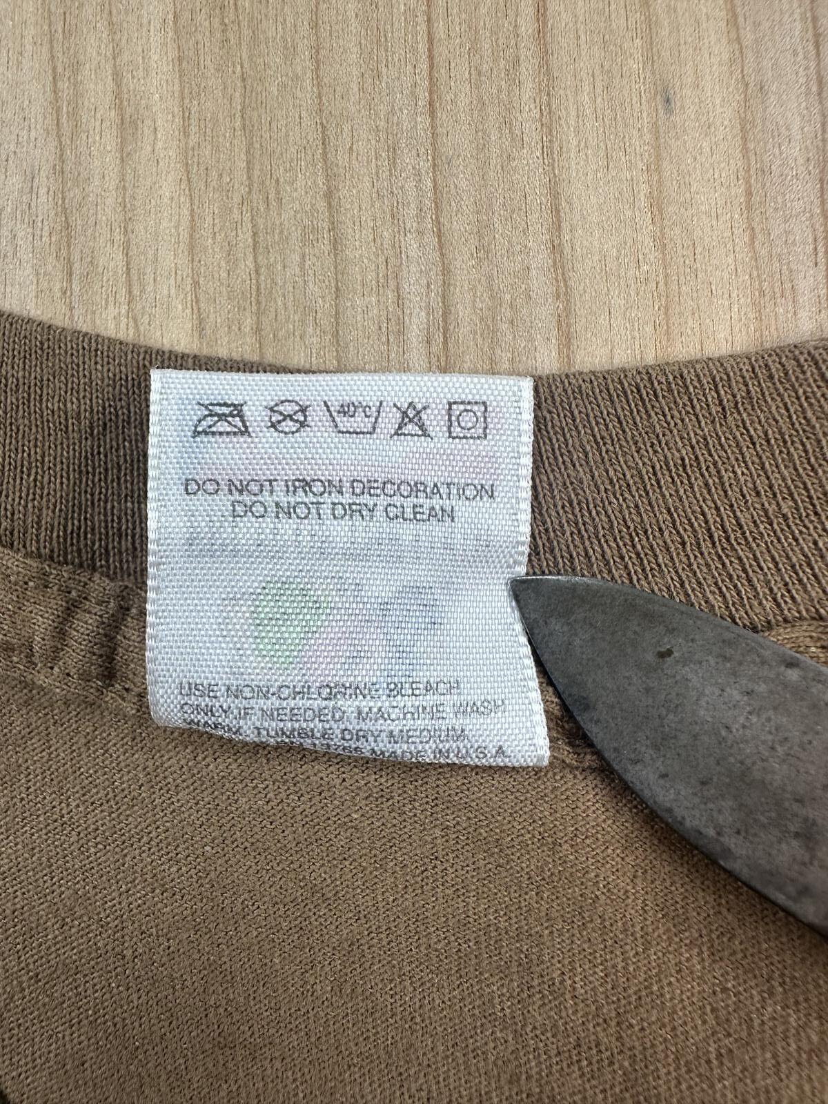Vintage 90s Fruit of the Loom tshirt Single Stitch small brown cotton made usa