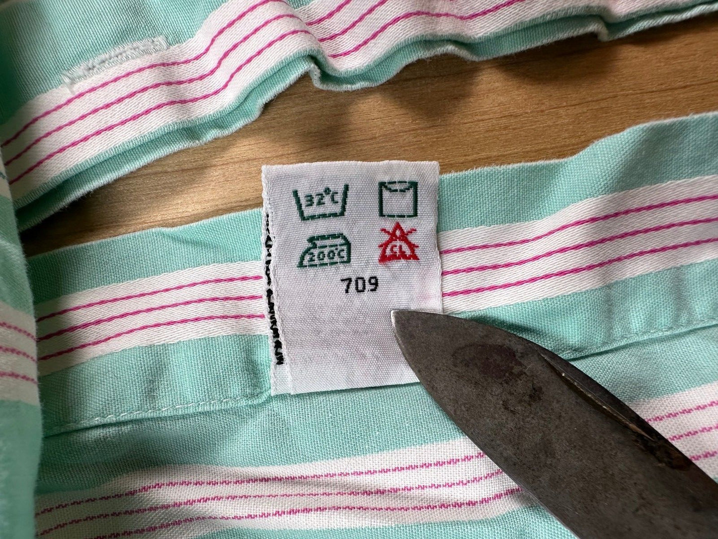 Vintage 80s John Henry button up shirt 100% cotton striped hidden placket preppy