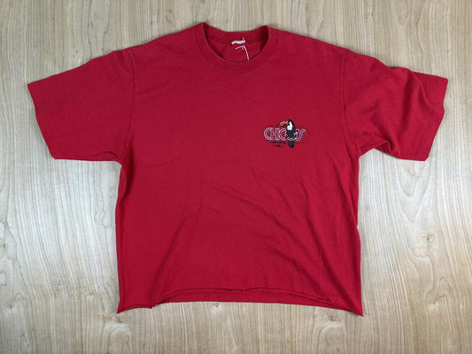 Vintage 80s Chico's Cantina Maui tshirt single stitch red toucan cropped hawaii