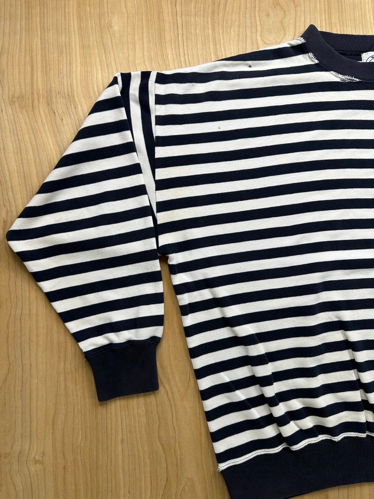 Vintage 80s Regatta Sport Striped knit sweater cotton shredded preppy sailor