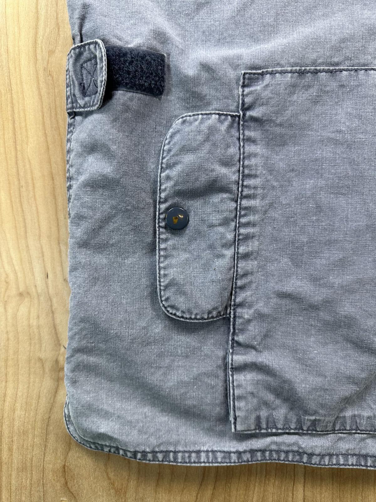 Vintage 80s Banana Republic Safari Vest medium blue cotton hood Blue faded sport