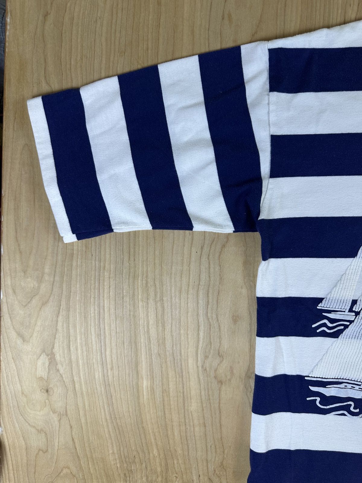 Vintage 80s Westerdam striped knit shirt boxy sailing puffy paint 100% cotton