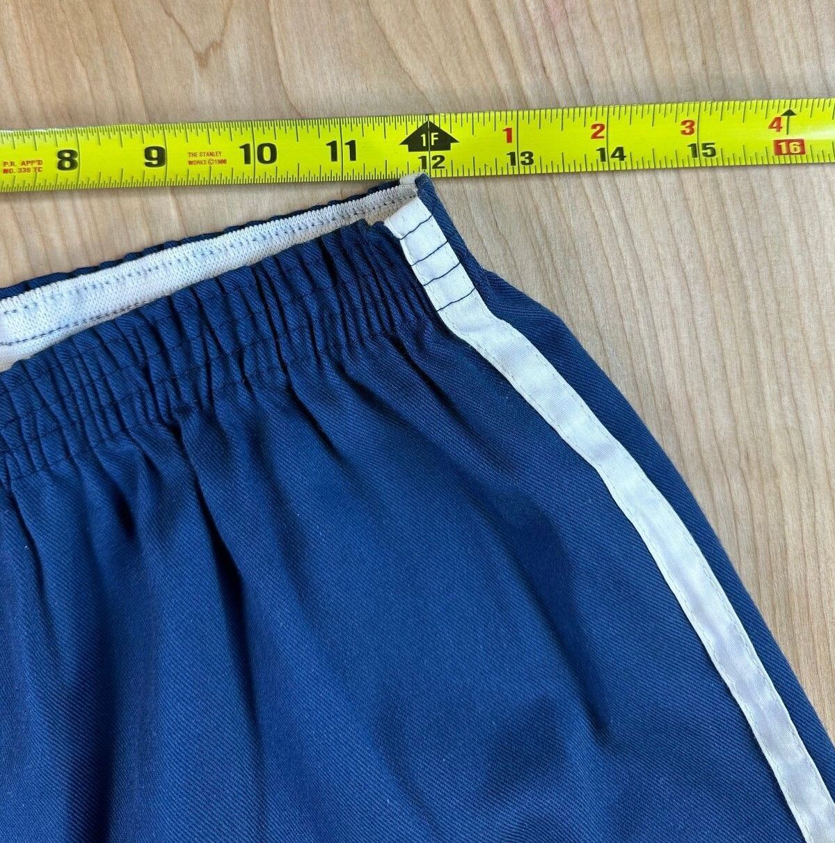 Vintage 70s gym shorts large striped side v notch 2" inseam athletic contrast