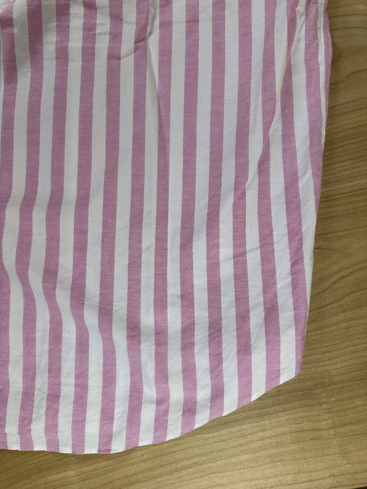 Vintage 90s Chaps Ralph Lauren Striped button up 100% cotton preppy curved hem