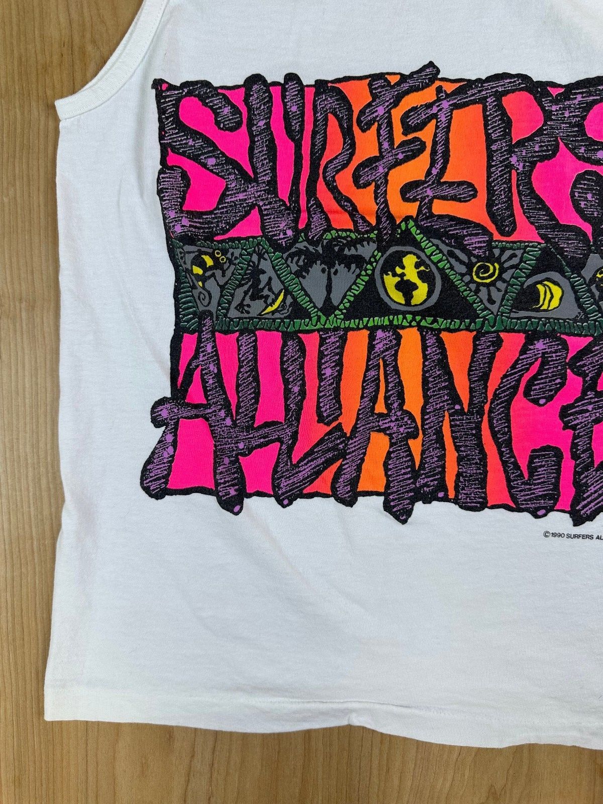 Vintage 90s Surfers Alliance tank top small waves beach surf surfing gorp