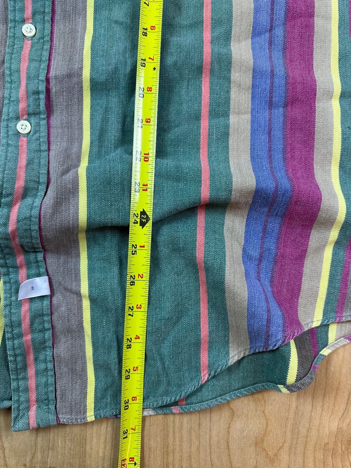 Vintage 90s Ralph Lauren button up shirt xlarge multistripe 100% cotton preppy