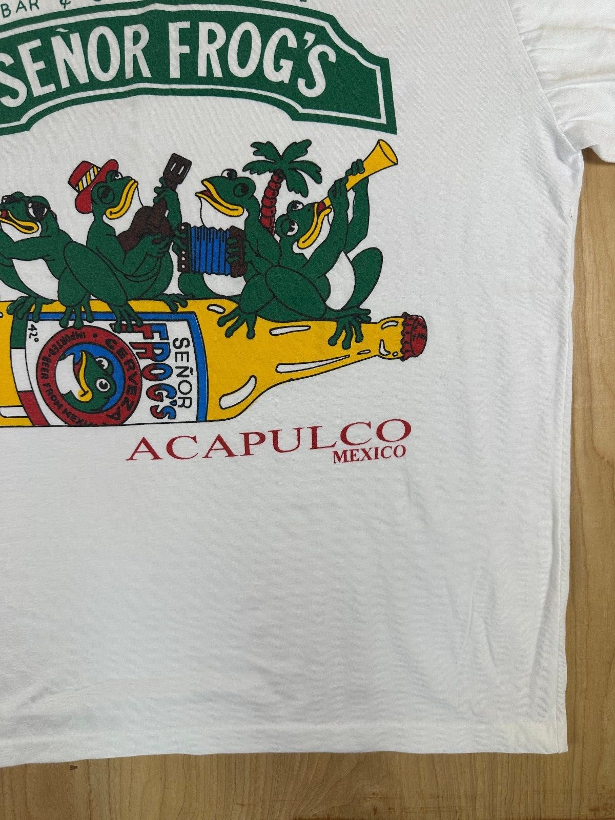 Vintage 90s Senor Frog's Acapulco tshirt medium mexico beer music vacation party