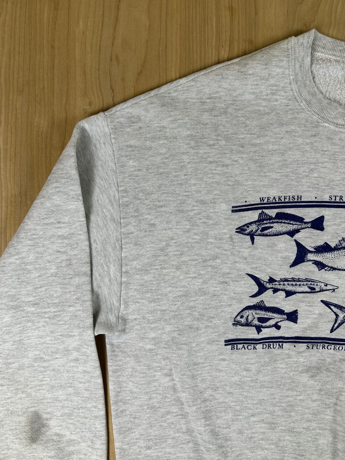 Vintage 80s Fishing Sweatshirt Jerzees xlarge made in usa fish beach shore cozy