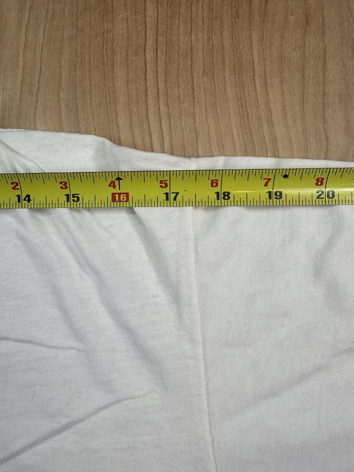 Vintage 80s Hanes tshirt Single Stitch v neck large white 100% cotton made usa