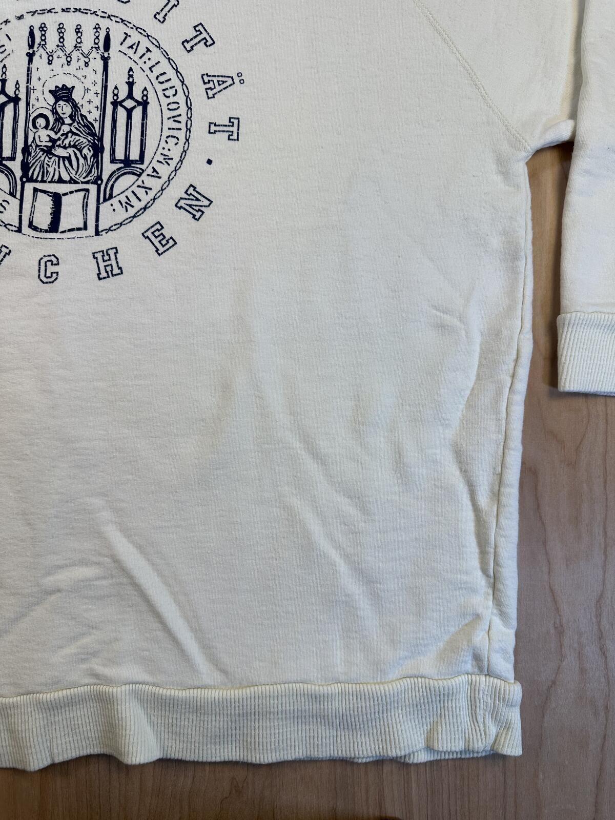 Vinage 80s Universitat Munchen Sweatshirt cotton club small cream thick germany