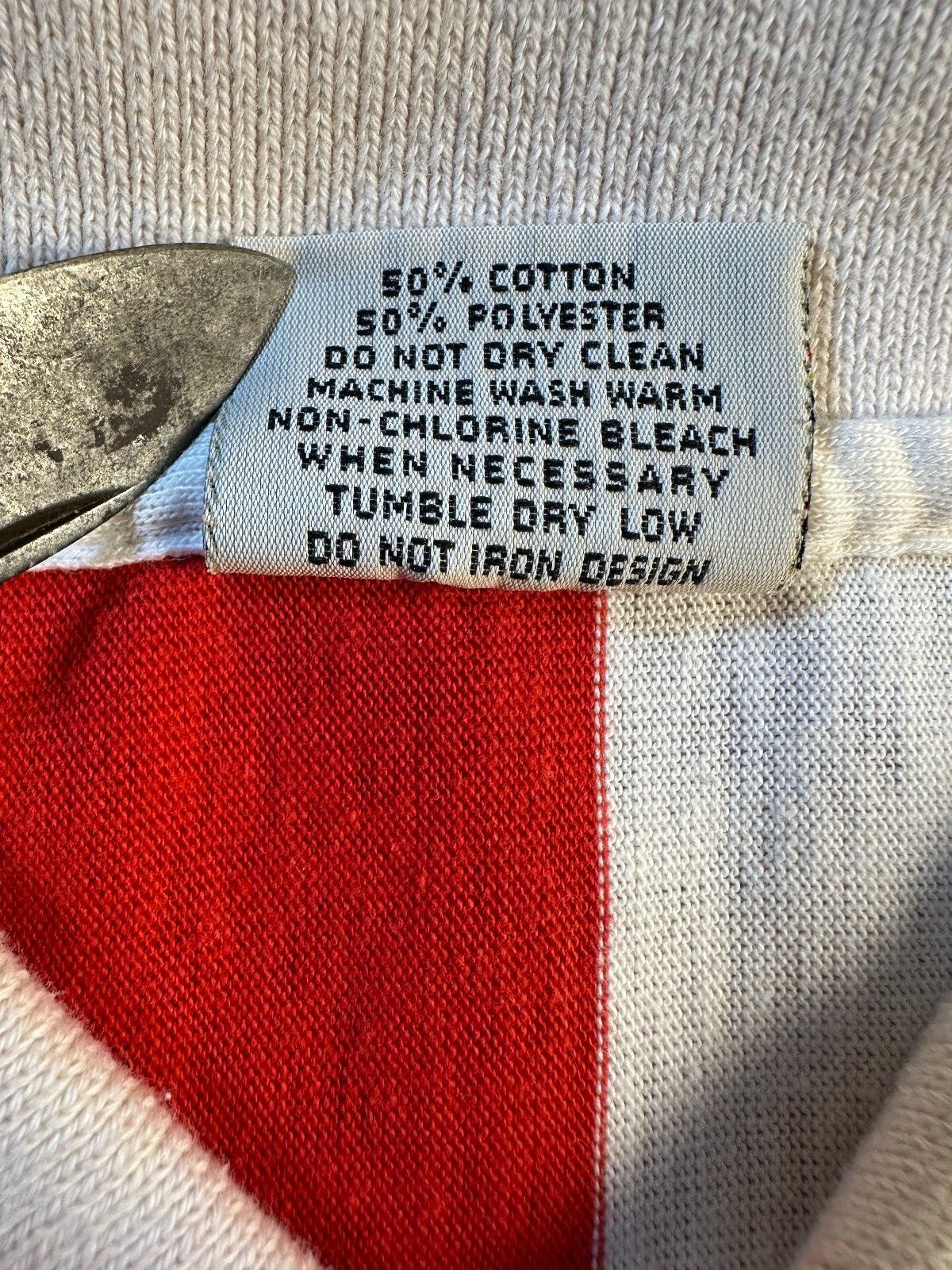 Vintage 80s Print Ons Striped Polo large made in usa broad stripe large athletic