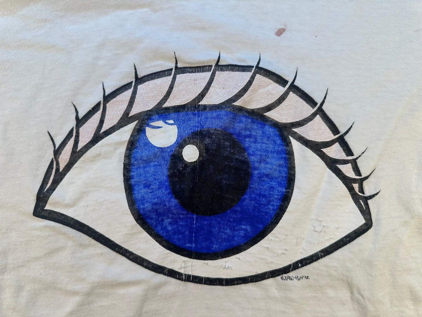 Vintage 70s Hanes Eyeball tshirt Single Stitch medium 100% cotton pop art