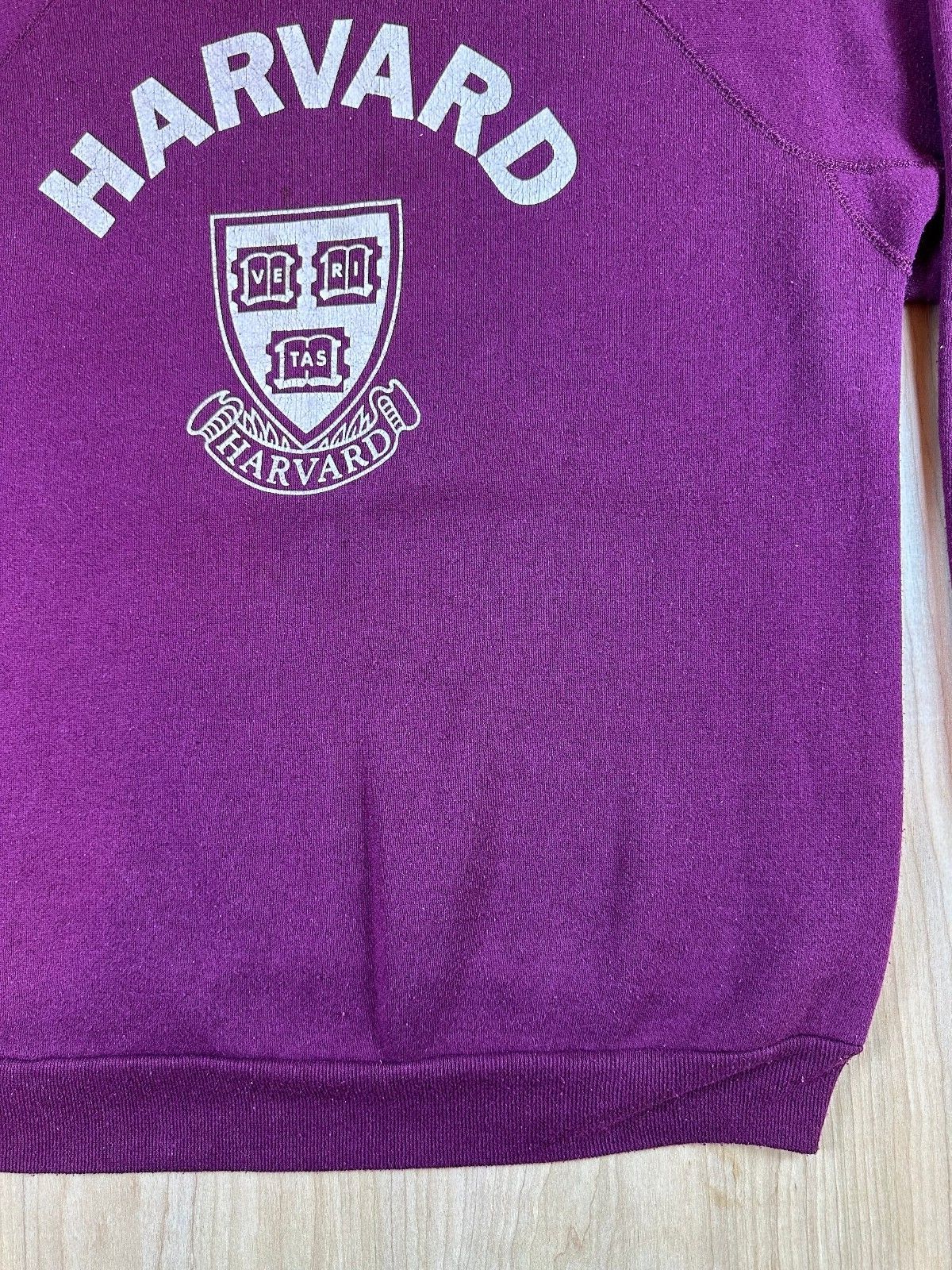 Vintage 80s Harvard Sweatshirt burgundy maroon large soft raglan college