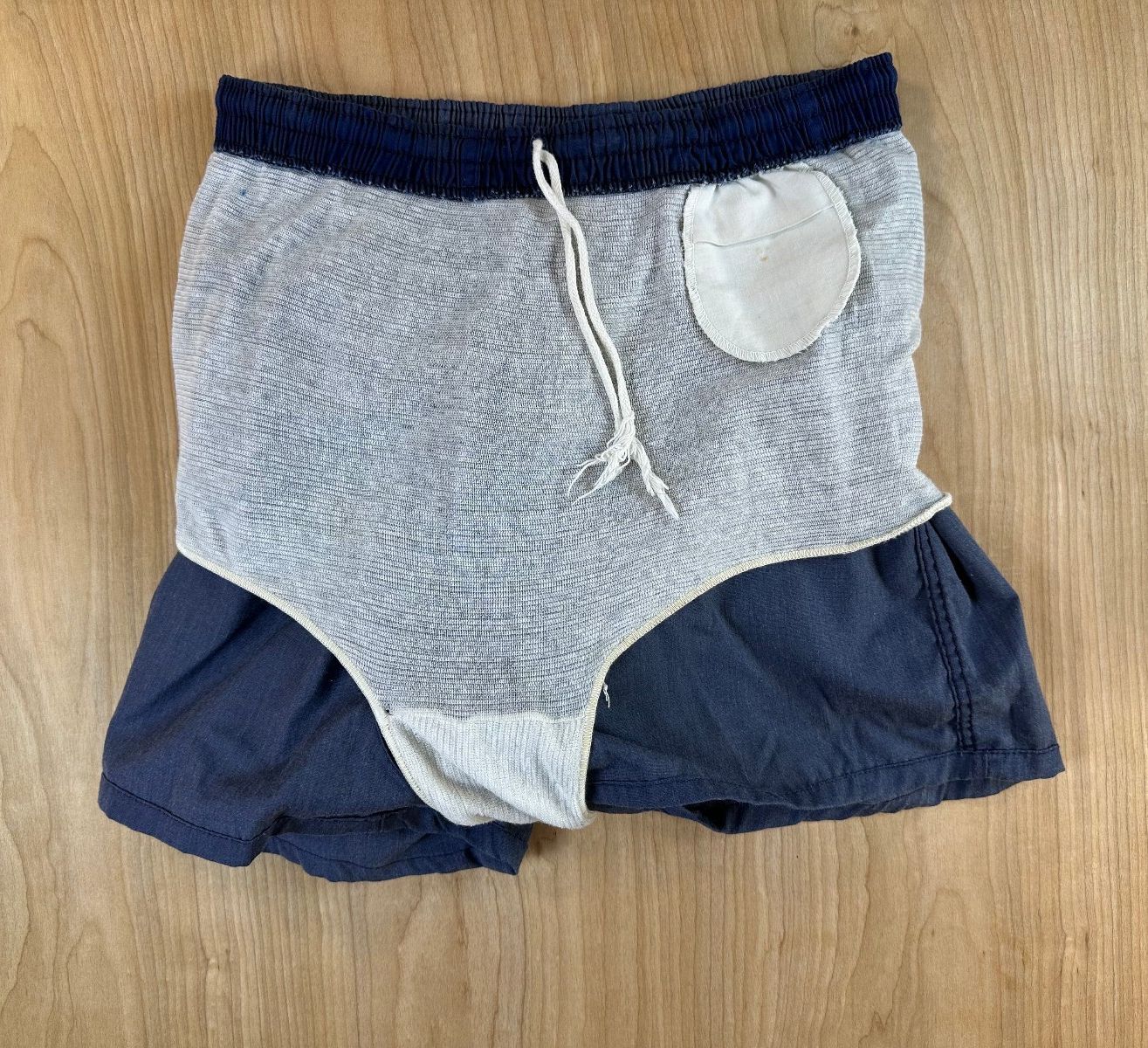 Vintage 60s Sears swim trunks bathing suit large made usa union made 2" inseam