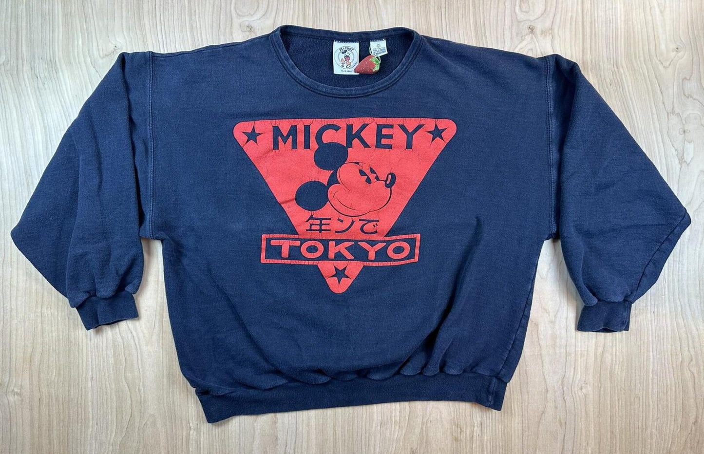 Vintage 80s Mickey Tokyo Sweatshirt Jg Hook cotton Large soft japan boxy