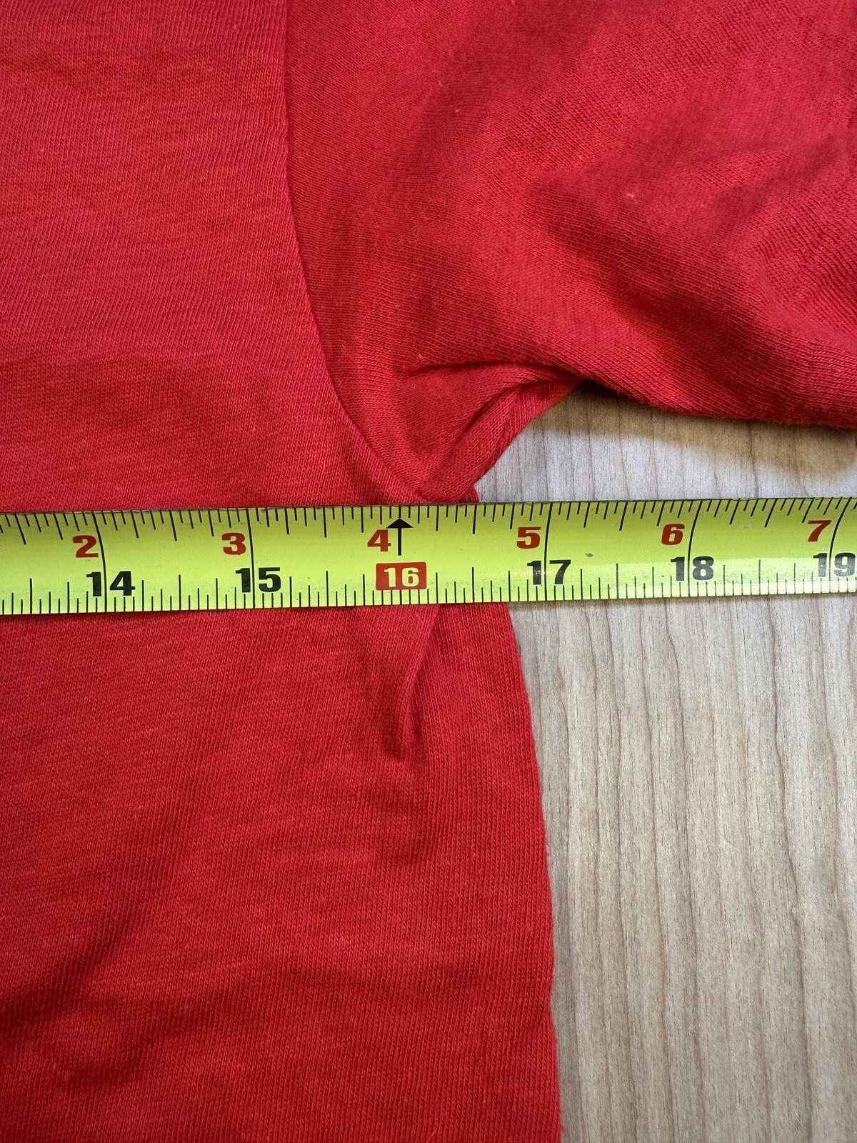 Vintage 70s Hanes Single Stitch tshirt red Medium blank made in usa cotton