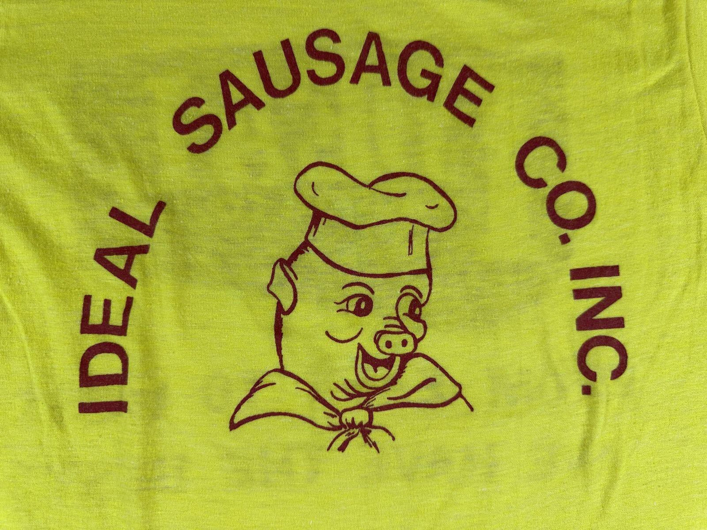Vintage 80s Ideal Sausage Single Stitch Tshirt cotton blend usa chef pig rare