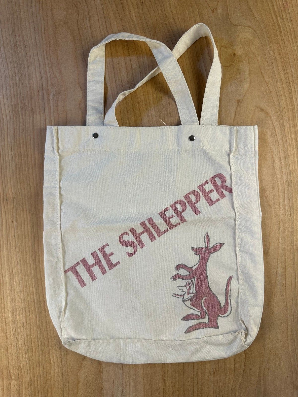 Vintage 70s The Shlepper Tote bag kangaroo shoulder bag small yiddish