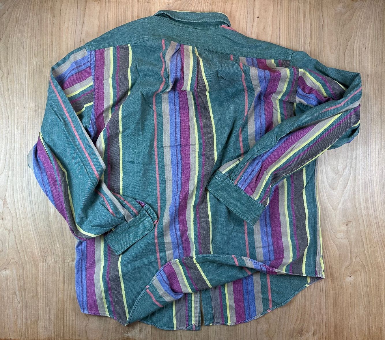 Vintage 90s Ralph Lauren button up shirt xlarge multistripe 100% cotton preppy
