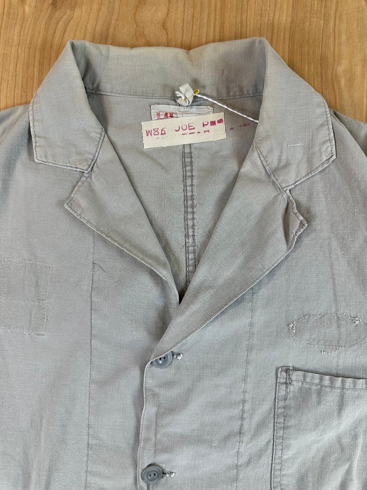 Vintage 70s Chore Jacket large cotton gray workwear shirt jacket barn coat