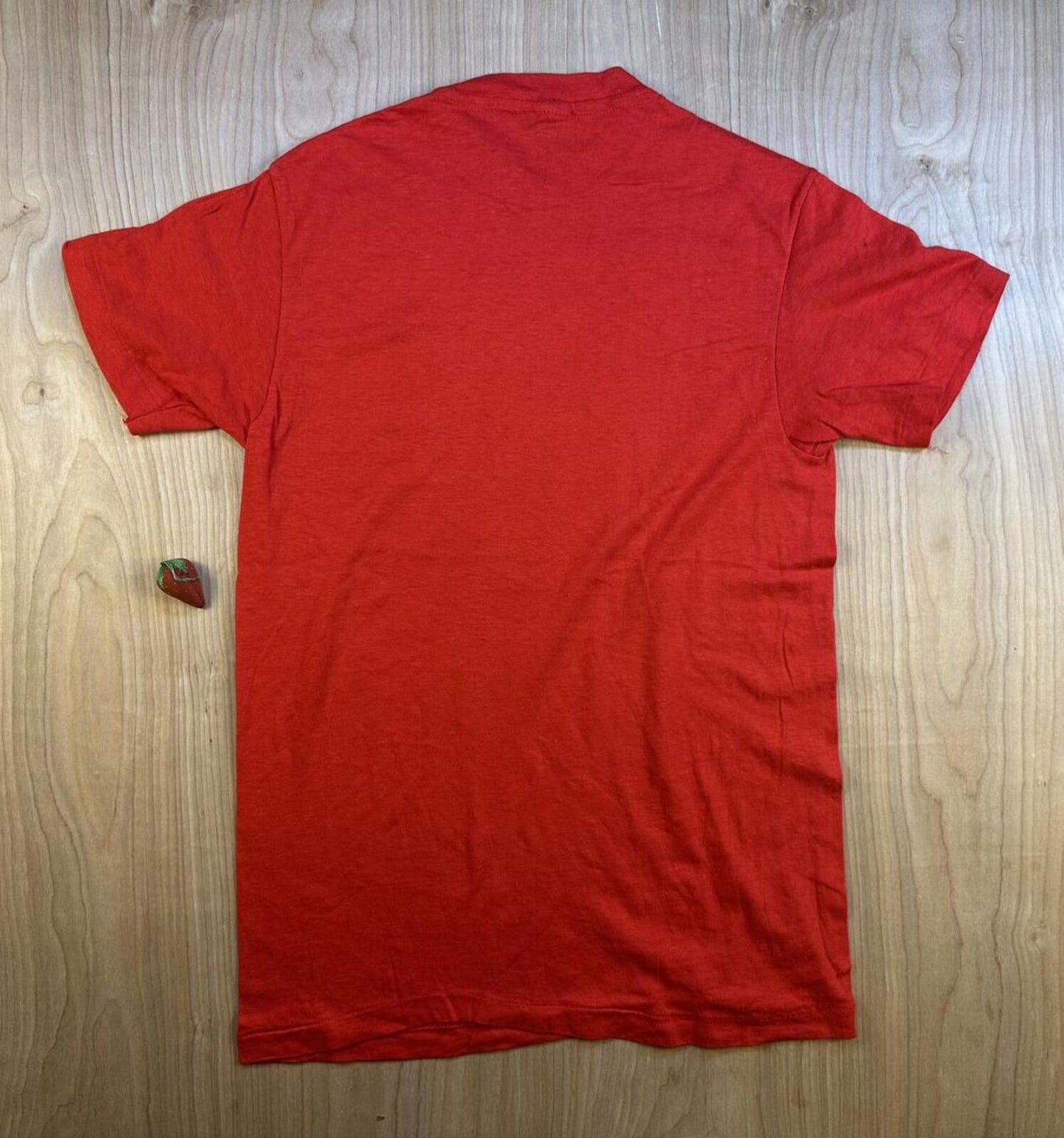 Vintage 70s Hanes Single Stitch tshirt red Medium blank made in usa cotton