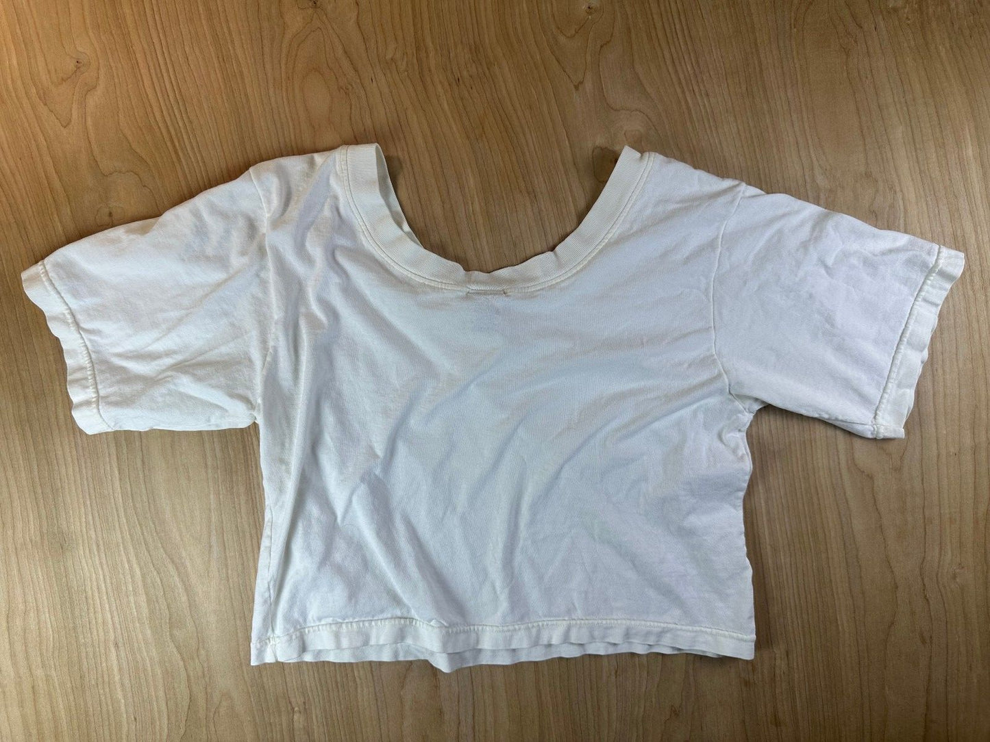 Vintage 80s Gitano Cropped top 100% cotton ribbed collar boxy oversized large