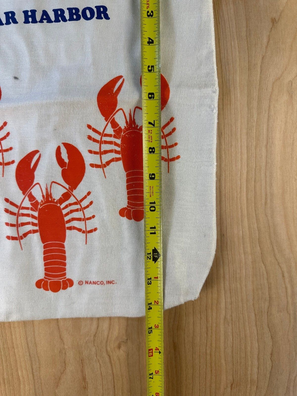 Vintage 90s Nanco Inc Bar Harbor Tote Bag lobsters maine new england seafood