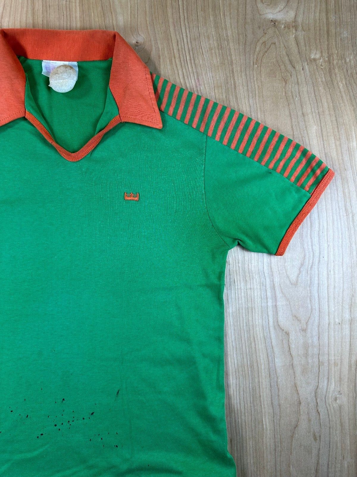 Vintage 70s Sears Kings Road Polo athletic striped contrasting binding collar
