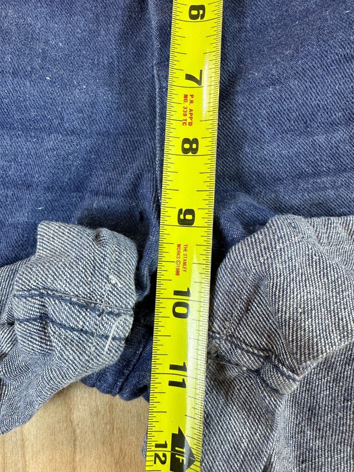 Vintage 70s Denim Shorts 100% cotton booty folded hem 2" inseam dark rinse