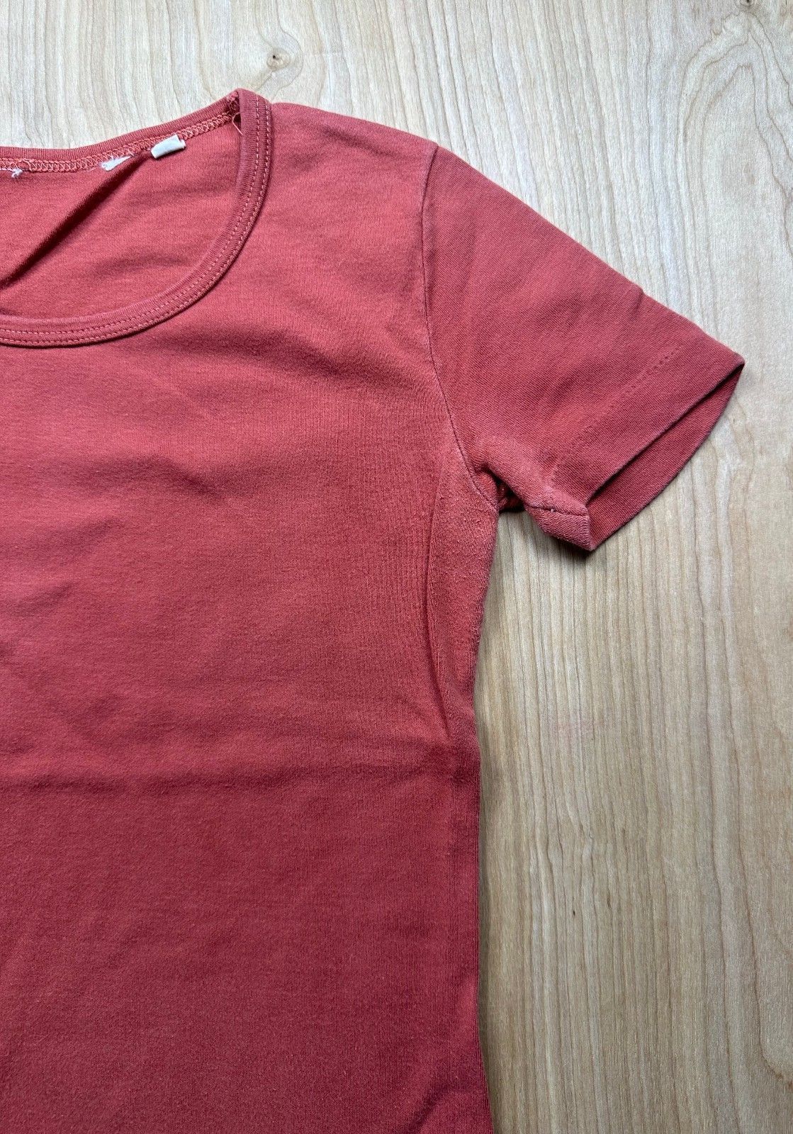 Vintage 80s Jones knit top medium crewneck baby t short sleeve dusty rose basic