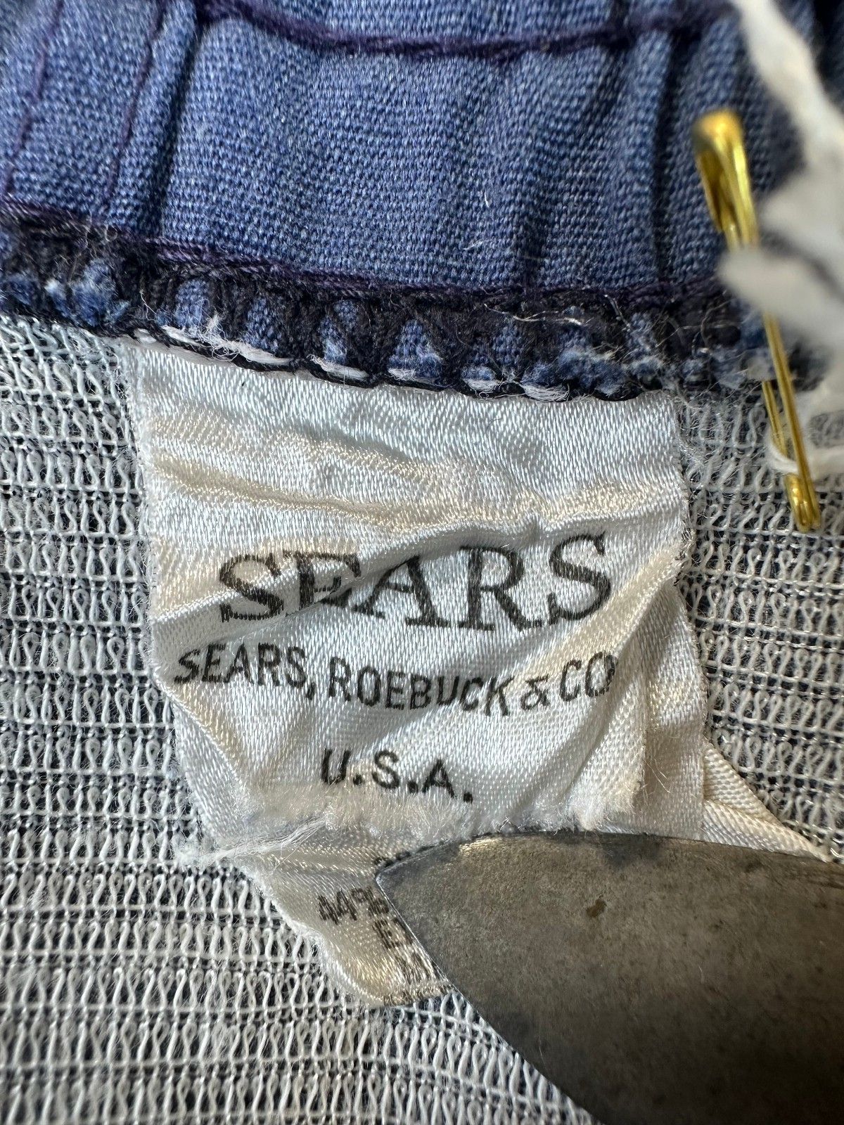 Vintage 60s Sears swim trunks bathing suit large made usa union made 2" inseam