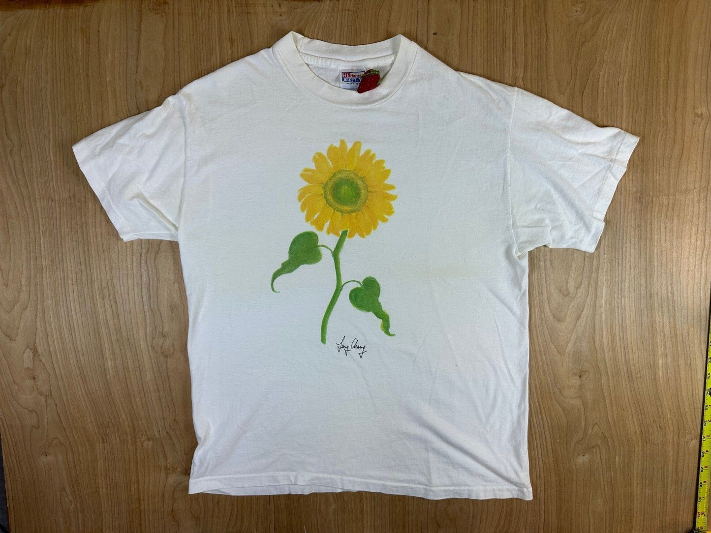 Vintage 80s Sunflower tshirt Single Stitch Hanes Beefy t art flowers jung chang