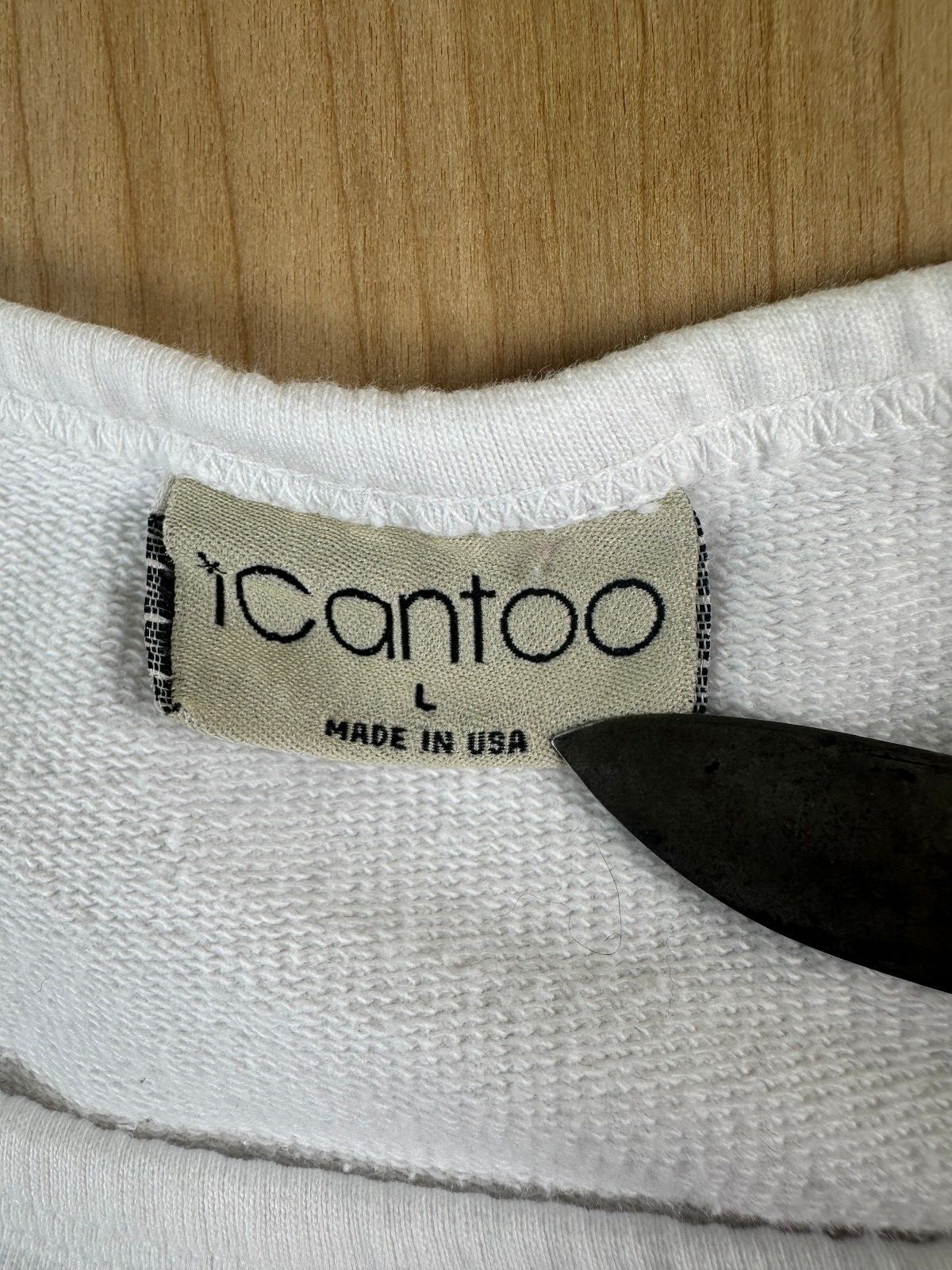 Vintage 90s icantoo Sweatshirt large 100% cotton made in usa raglan style