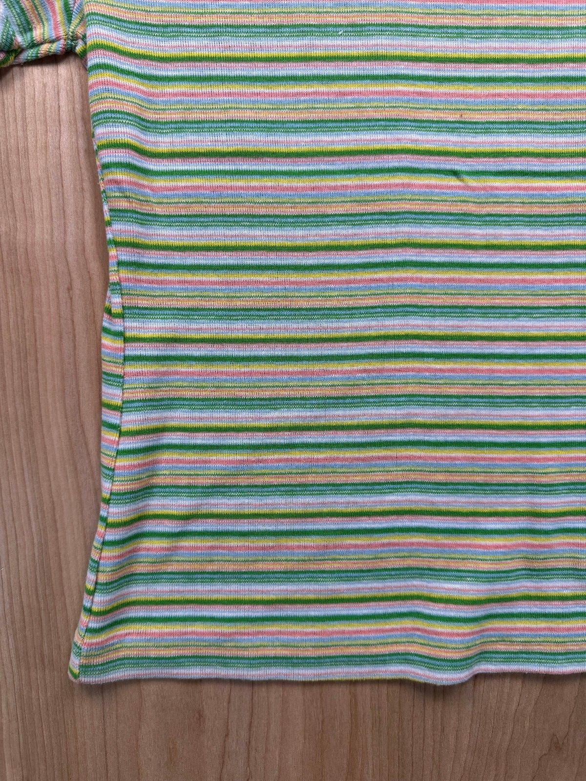 Vintage 70s EccoBay striped knit top ribbed medium cap sleeve baby tee summer