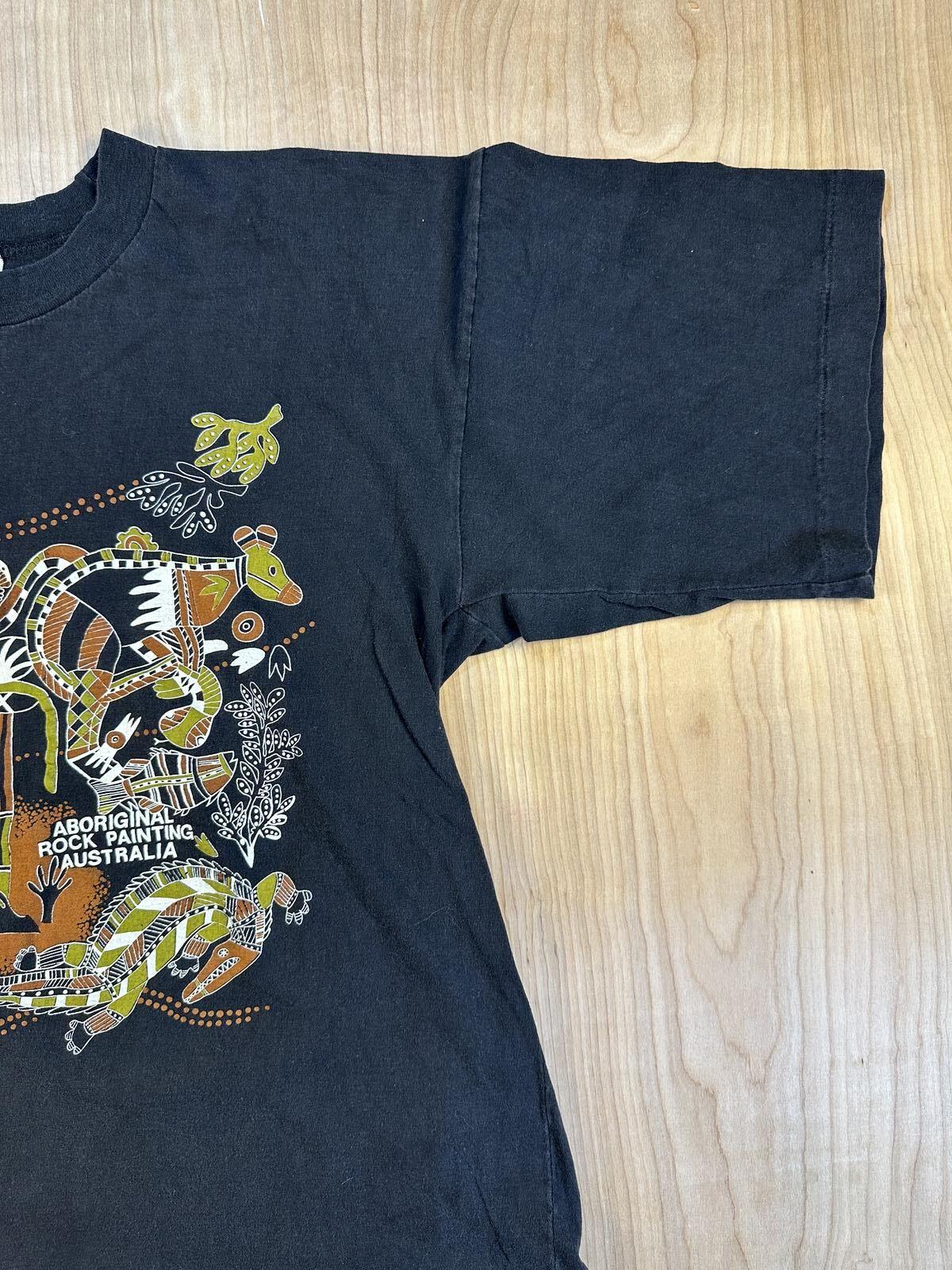 Vintage 80s Aboriginal Rock Painting tshirt Single Stitch australia 100% cotton