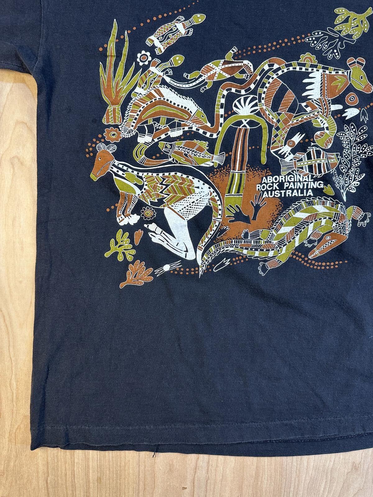 Vintage 80s Aboriginal Rock Painting tshirt Single Stitch australia 100% cotton